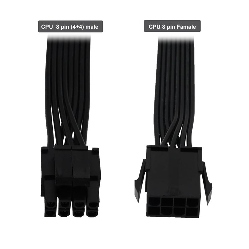 COMeap CPU 8 Pin Extension Cable CPU 8-Pin Female to 8 (4+4) Pin Male EPS 12V Extension for Motherboard (Not PCIe VGA) 33 inch (84 cm) - Image 3